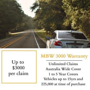 MBW 3000 Motor Vehicle Warranty with a claim limit up to $3000 per claim for mechanical breakdown