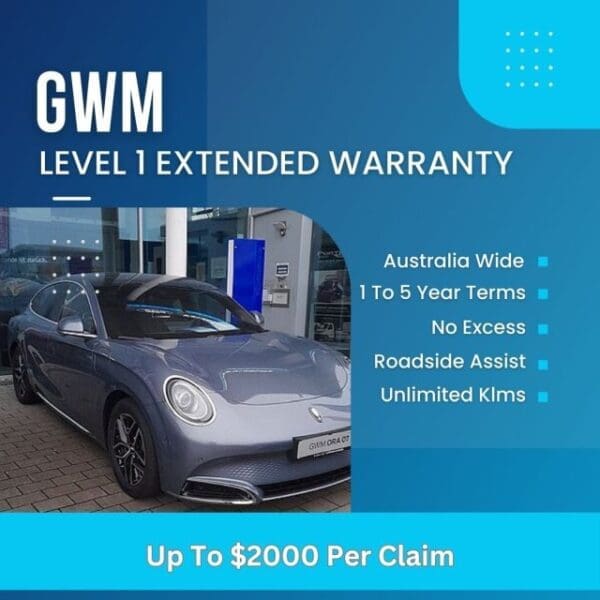 GWM Level 1 Extended Warranty covering up to $2000 per claim.