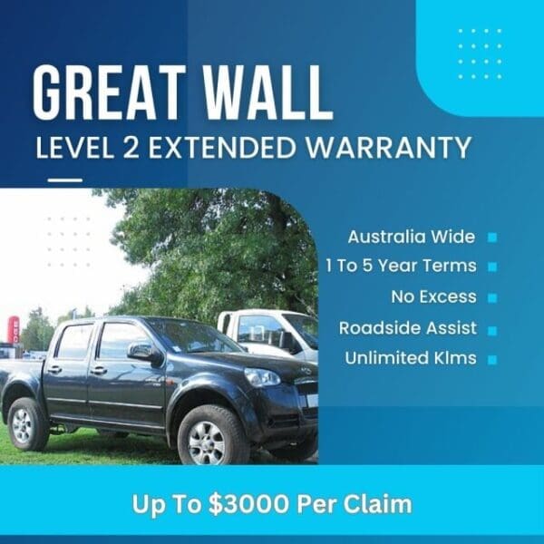 Great Wall Level 2 Extended Warranty with up to $3000 per claim for added vehicle protection.